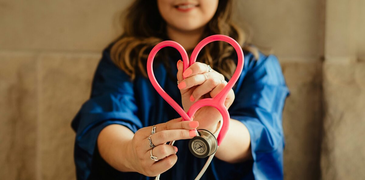 聴診器でハート