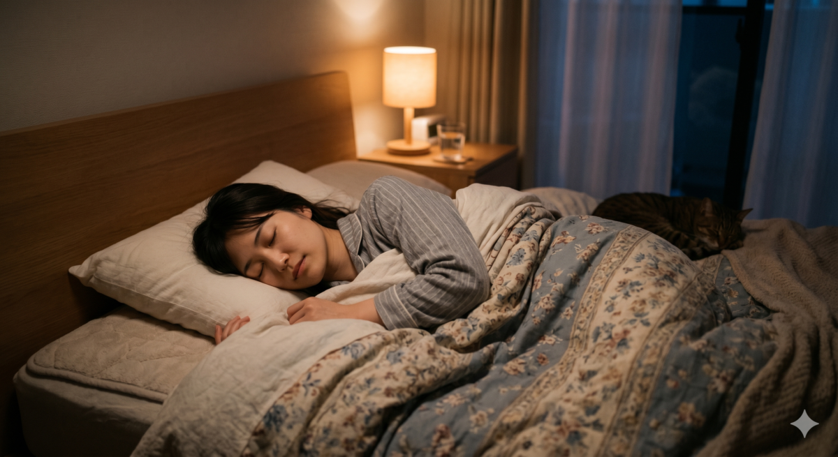 女性が寝ている